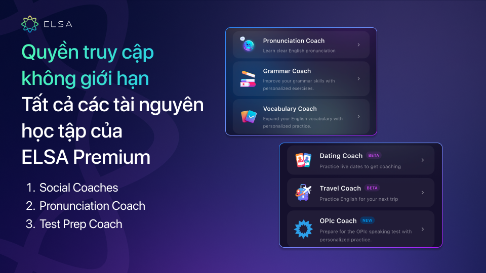 Gói học ELSA Professional cho bạn cơ hội trải nghiệm không giới hạn đặc quyền từ ELSA Premium Gói học ELSA Professional cho bạn cơ hội trải nghiệm không giới hạn đặc quyền từ ELSA Premium