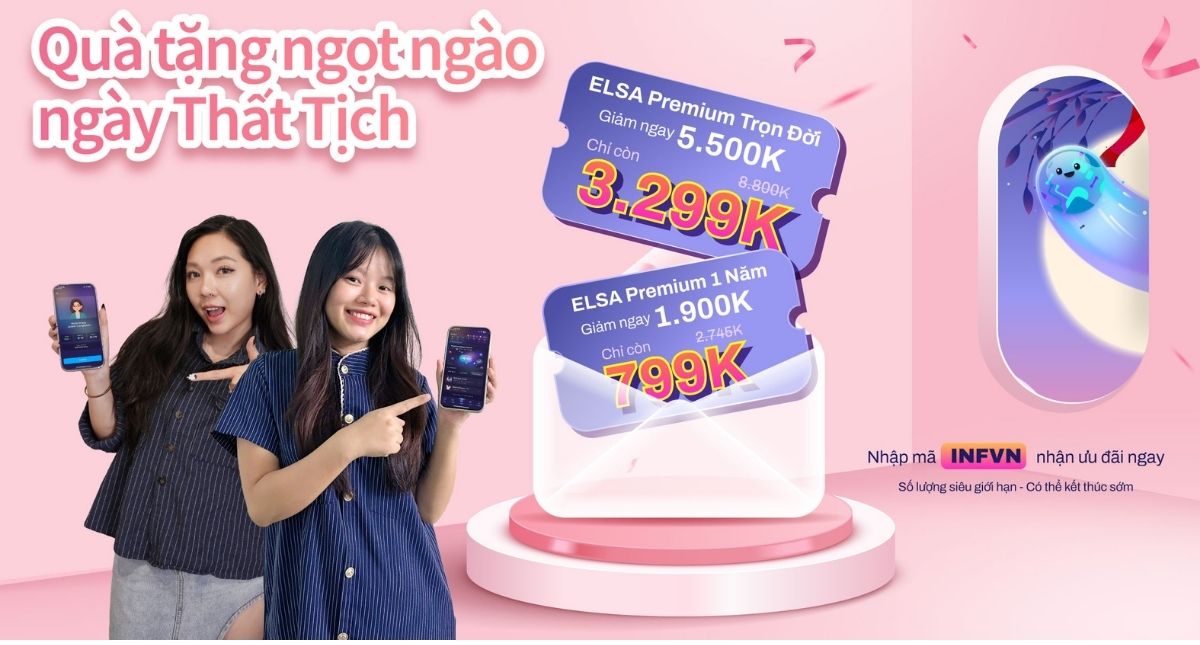 Thất Tịch này, săn deal tới 5 TRIỆU cùng ELSA Speak