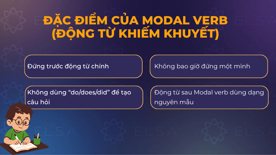 Đặc điểm của Modal verb (Động từ khiếm khuyết)
