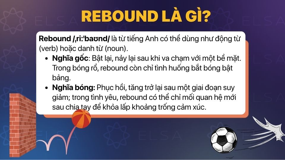 Rebound có thể được sử dụng linh hoạt như một danh từ hoặc một động từ