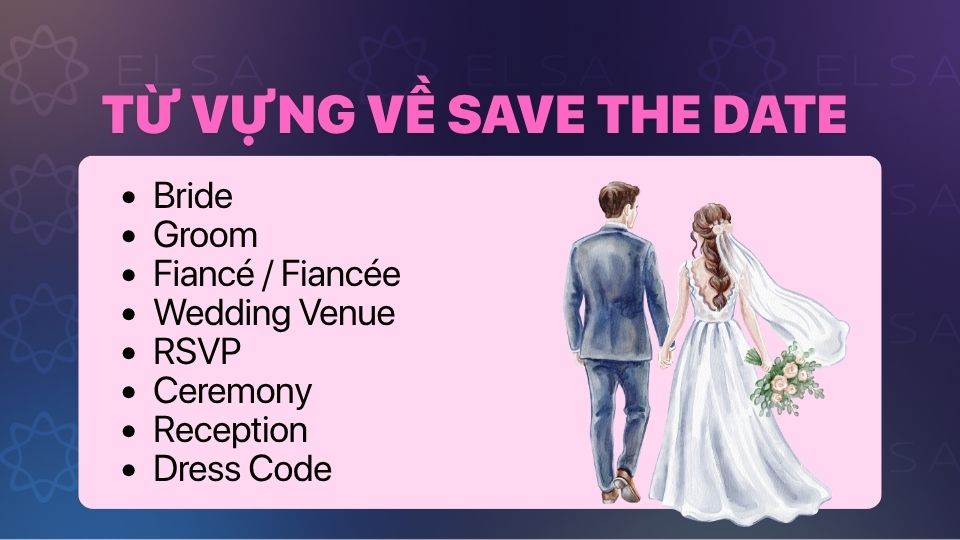 Từ vựng liên quan đến Save the Date Wedding Từ vựng liên quan đến Save the Date Wedding
