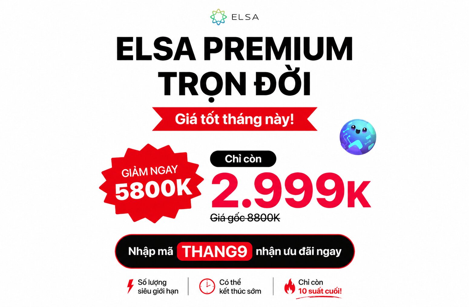 ELSA Premium Trọn Đời