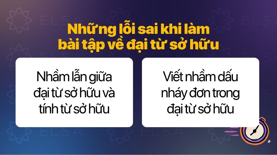 Những lỗi sai khi làm bài tập về đại từ sở hữu