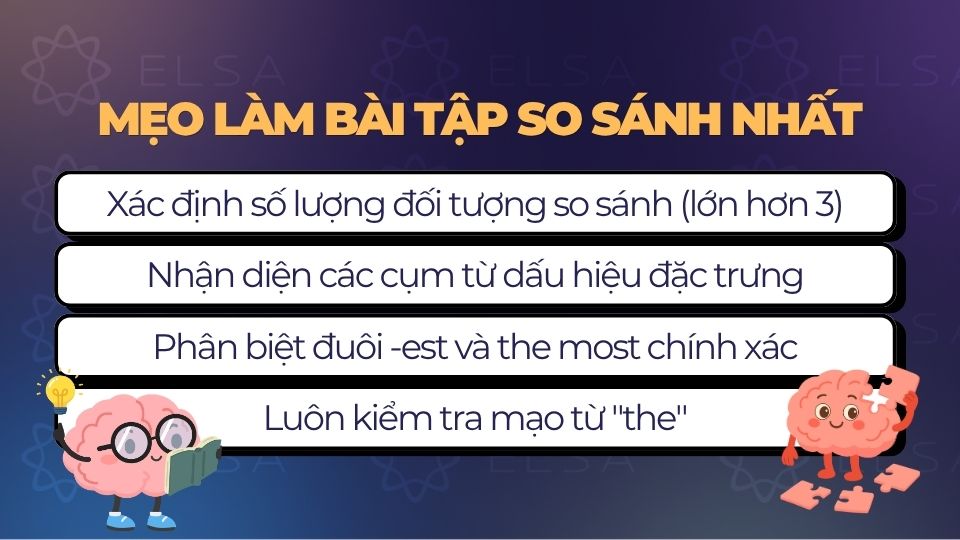 Mẹo làm bài tập so sánh nhất đạt điểm cao