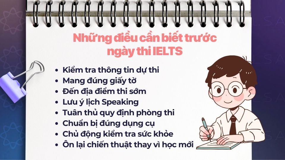 Lưu ý cần biết trước ngày thi IELTS về giấy tờ, thời gian và quy định phòng thi Lưu ý cần biết trước ngày thi IELTS về giấy tờ, thời gian và quy định phòng thi