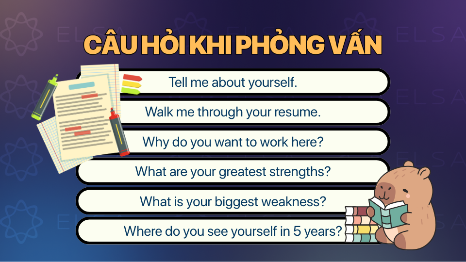 Các câu hỏi thường gặp khi đi phỏng vấn bằng tiếng Anh Các câu hỏi thường gặp khi đi phỏng vấn bằng tiếng Anh