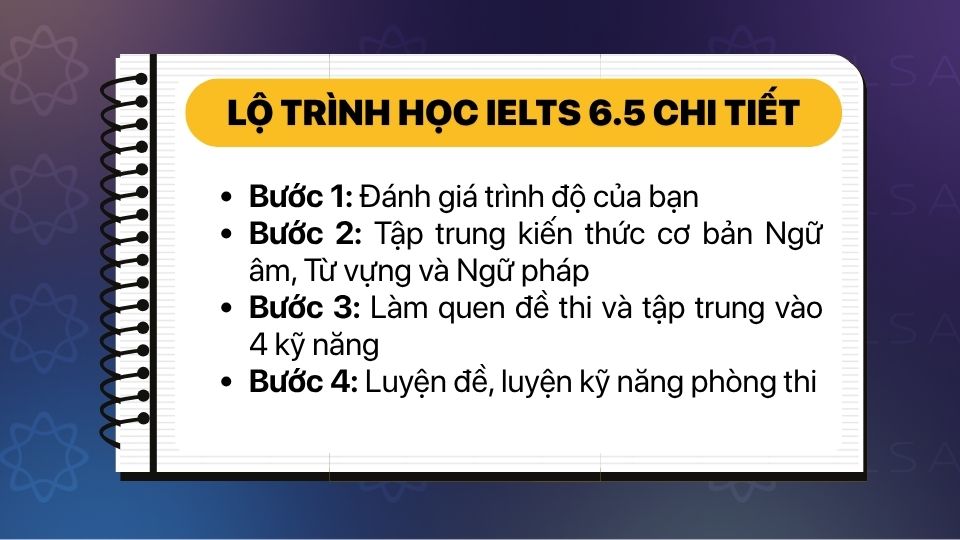 Lộ trình học IELTS 6.5 chi tiết Lộ trình học IELTS 6.5 chi tiết