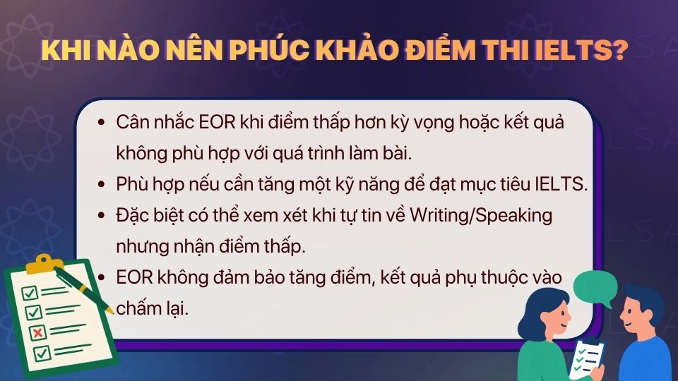 Những trường hợp nên cân nhắc phúc khảo điểm thi IELTS