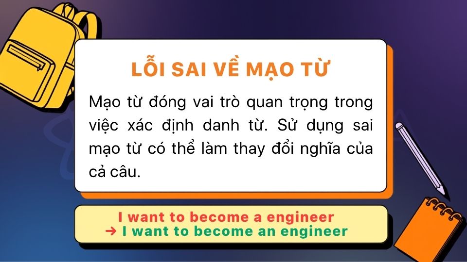 Sử dụng sai mạo từ có thể làm thay đổi nghĩa của cả câu