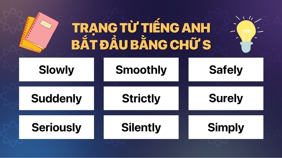 Các trạng từ tiếng Anh bắt đầu bằng chữ S
