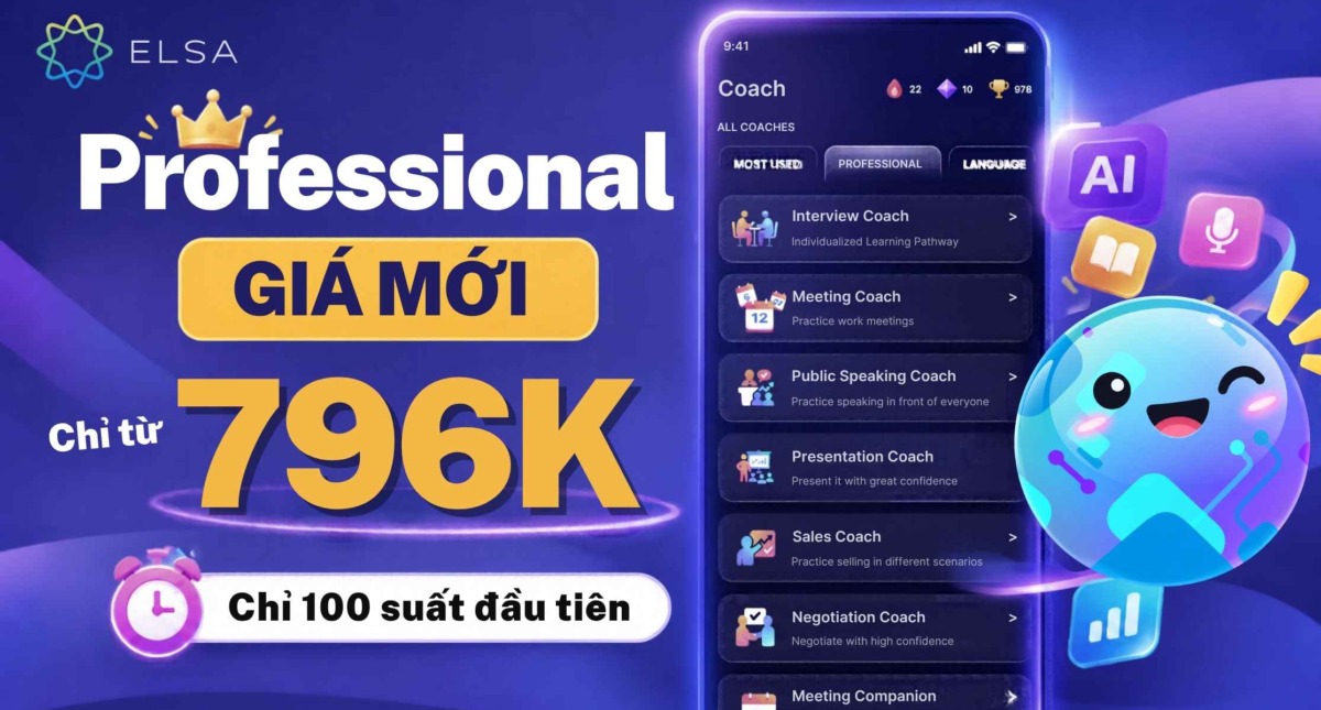 Hot! Professional giá mới chỉ từ 796K: Chỉ áp dụng 100 suất sớm nhất