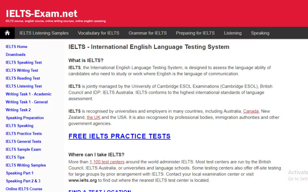 IELTS online Exam là một trang web nổi tiếng giúp mọi người có thể tự đánh giá được trình độ tiếng Anh của mình